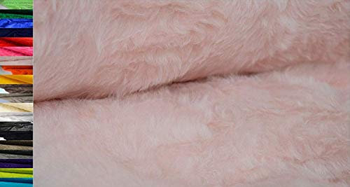 StoffBook BÄRCHENFELL TEDDYFELL Fell Stoff Fellimitat Stoffe METERWARE, D108 (Rosa)