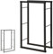 V2Aox Kaminholzständer Metall, Kaminholzregal innen, Holzständer Regal für Aufbewahrung von Kaminholz, Brennholz und Feuerholz, Farbe:Schwarz, Größe:60 x 100 cm