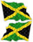 Jamaica Jamaika winkende Flagge, 120 mm, Vinyl-Aufkleber für Stoßstange, 2 Stück