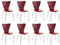 CLP 8X Konferenzstuhl Calisto Mit Holzsitz Und Stabilem Metallgestell I 8X Platzsparender Stapelstuhl, Farbe:rot