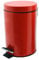 Harbour Housewares 3L Bathroom Bin - Red - Round Stainless Steel Pedal Bin Slim Kitchen Rubbish Trash Can Garbage Dustbin with Lid and Inner Liner Bucket
