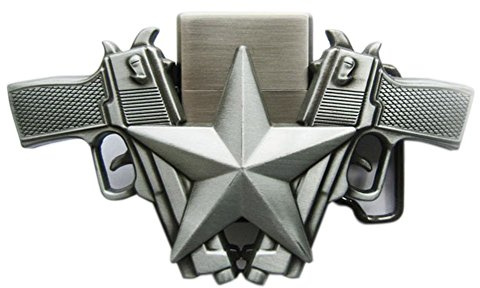 JEAN'S FRIEND New Vintage Guns Star Lighter Belt Buckle Gürtelschnallen US Stock