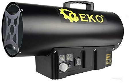 Geko G80412 Chauffage de Tirés à gaz/GPL avec thermostat 40 kW, Noir