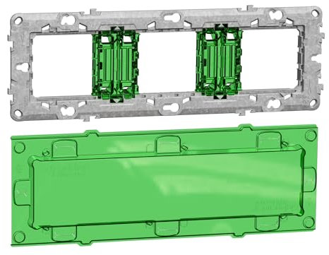 Schneider Electric - Unica - support de fixation 6-8 mod / 3 postes + protection chantier - zamac - NU7006C