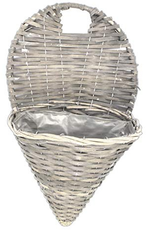 DARO DEKO Rattan Wandampel L 33 x 55cm - grau