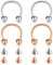 D.Bella 18G Chirurgenstahl Nase Septum Hufeisen Augenbraue Lippe Bauchnabel Piercing 10mm Helix Tragus Daith Rook Ohrringe mit Ersatz Spikes Rosegold und Silber