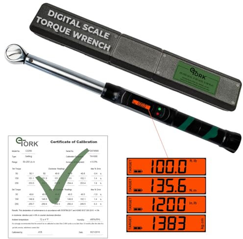 eTORK (EC2100) Chiave dinamometrica elettronica Click Style da 3/8 (13,6-135,6 N.m)