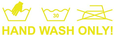 kleb-Drauf | Hand Wash Only | Gelb - matt | Autoaufkleber Autosticker Decal Aufkleber | Auto Car Motorrad Fahrrad Roller Bike | Deko Tuning Stickerbomb Styling Wrapping