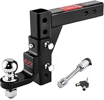 OPENROAD Adjustable Trailer Hitch Ball Mount Fits 2-Inch Receiver, 2 Tow Balls 7500lbs, 9-1/2 Drop/ 8-1/4 Rise Drop Hitch, Tow Hitch for Heavy Duty Truck with Stainless Steel Pins and Lock