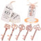Whaline 50 Pcs Key Bottle Opener Bulk Assorted Rose Gold Vintage Skeleton Keys with White Tag Cards, 25 Yard Rose Gold Ribbon for Guests Wedding Favor Bridal Baby Shower Bachelorette Party Supplies
