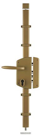 THIRARD - Boitier de Serrure en Applique Melissa à Fouillot pour Porte d'Entrée - Droite - 3 Points - Porte de 1,95 m à 2,2 m - Axe 50 mm - Or - Mécanisme à 1/2 Tour - Pênes Dormants en Acier