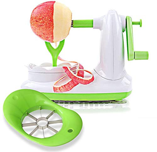 Apple Peeler, Pear Peeler with 8 Wedges Apple Slicer and Corer, Stainless Steel Blades Apple Cutter