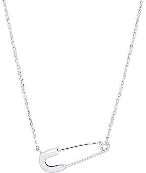 Oidims Sicherheitsnadel aus 925er-Sterlingsilber, Choker-Halskette für Damen und Mädchen, Kette mit Anhänger, 14 Karat Gold-Finish, personalisiertes Symbol für Flüchtlings-Charms, Teenager, einfacher,