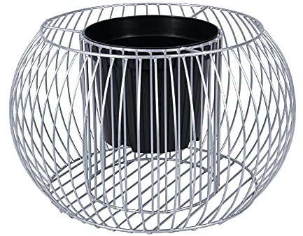 Garden Modern Gabion Pot Planter Bed Rock Pot Basket Galvanised Steel UK (Medium with inside basket)