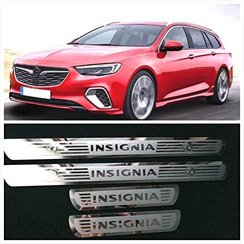 4 Stück Car Edelstahl Einstiegsleisten für Vauxhall Opel Insignia 2013 2014 2015 2016 2017 2018 2019 2020 2021,Kick Plates Türschwelle Abdeckung Zierleisten,Rutschfeste Anti-Kratz Schutzleiste