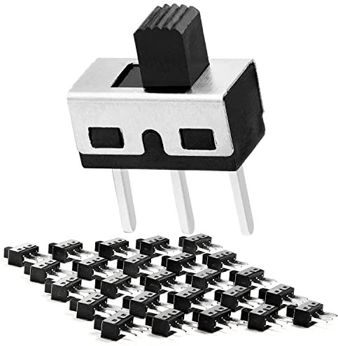 Chanzon SPDT Mini Micro Slide Switch 1p2t 2 Position 25pcs 5mm Toggle Vertical Slide Switch Panel Mount Small High Knob Vertical for PCB Arduino Breadboard Electronic Board Dip Miniature SlideSwitch