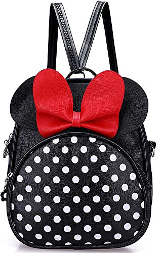 Voikukka Niedlicher Mädchen-Rucksack für Kleinkinder, Mädchen, Mini-Maus-Rucksäcke, Geschenk, Disneyland, Reisetasche, kleiner Kinderrucksack, Schwarz, 10 x 9 inch, Minnie Mouse Rucksack
