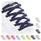 Stepace 2 Pares Cordones Elásticos con Cerradura de Metal, Cordones Ajustables sin Atar para niños y Adultos, Cordones de Zapatos Sin Nudos para Zapatillas Deportivas Azul Marino