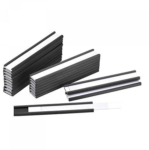 sourcing map 20 Stück Etikettenhalter 3 x 0.5 C Kanal Gummi Magnetisch für Metallregale Büro Aktenschränke