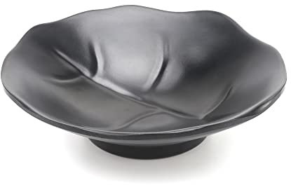 ASUNFO Plateau à bijoux décoratif en forme de feuille pour bureau, maison, décoration de table, nourriture noire givrée