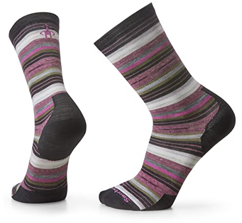 Smartwool Unisex Socken Margarita Crew, Alltagssocken aus Merinowolle, für Damen und Herren, zum Wandern, Laufen und Walken im Winter, leichtes und atmungsaktives Naturmerino, Schwarz, S