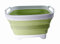 SAMMART 7.5L Collapsible Dishpan with Draining Plug - Foldable Washing Basin - Portable Dish Washing Tub - Space Saving (White/Olive Green)