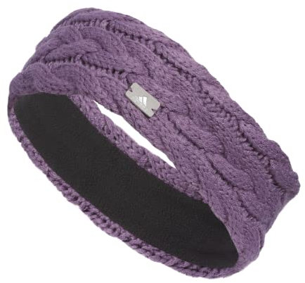 adidas Damen Fashion Knit Stirnband Shadow Violet/Grau/Silber Metallic, Einheitsgröße, Shadow Violet/Grau/Silber Metallic/Mode, 1 Count (Pack of 1)
