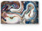 DEQORI Frühstücksbrett Glas | klein 23x14 cm | Motiv Luxuriöses Marmordesign | Design Schneidebrett für Küche | Frühstücksbrettchen antibakteriell & rutschfest | Glasplatte & Servierplatte