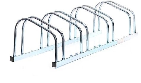 Toboli Fahrradständer für 4 Fahrräder 105x32x26cm aus verzinktem Stahl für drinnen und draußen geeignet für Boden- und Wandmontage Reihenparker Fahrradbügel