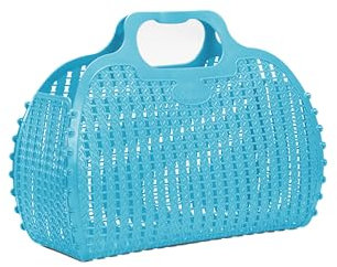 hip distribution Ay-Kasa Die originale wiederverwendbare Einkaufstasche, faltbare und zusammenklappbare Korbtasche, Jelly Bag geeignet als Einkaufstasche/Strandtasche, wasserfest (S, Turquoise)