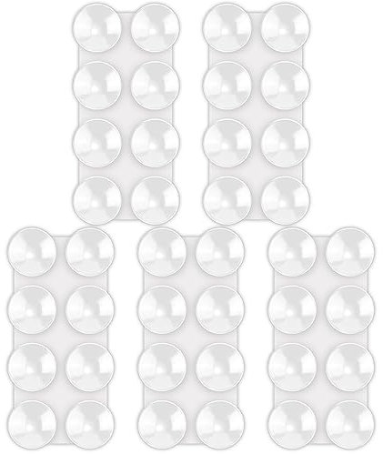 PEUTIER 5 Pezzi Silicone Supporto Smartphone da Auto Multiuso Ventosa per Telefono Auto Porta Cellulare Auto Supporto per Alimentazione Mobile Telefoni Cellulari, 8 Ventose, Bianco, 4,5 x 2cm