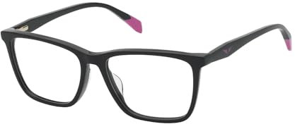 Zadig & Voltaire Quadratisch Cellulose acetate Brillen in Shiny Black für Damen, Brille mit Sehstärke, optional mit Sonnenbrillen tönung oder Blaulichtfilter (Modell VZV379)