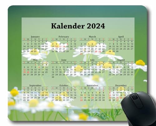 YENDOSTEEN 2024 Kalender Mauspad,Spiel Naht Mousepad, Spots Hintergrundlicht hell Gaming Mauspad,Computer Zubehör Anti-Rutsch Mauspad