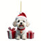 1 decorazione natalizia ornamenti per albero di Natale, ciondolo piatto in acrilico per auto, novità divertente decorazioni per cani di Natale, decorazioni natalizie, decorazioni per la casa, feste di