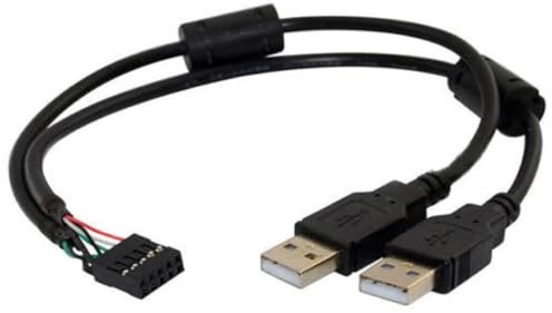 innov8 10 Pin Motherboard Female to USB-A 2.0 Dual Male Splitter Cable