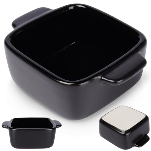 Vilde Ramequins en céramique résistants à la chaleur Noir 10 x 7 x 3,5 cm 80 ml