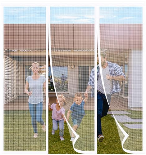 FYHDSH Magnetic Fly Insect Screen Door, Sliding Double Door Fly Screen, Double Door Screen Curtain for Sliding Door with Powerful Magnets and Full Frame Magic Tape, Keep Fly Bug Out White-D-130x210cm