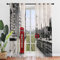 Odot Transparent Gardinen 2er Set Voile Vorhänge mit Ösen, Sheer Vorhang mit Stadtgebäude Druck, Ösenschal Fensterschal für Wohnzimmer Schlafzimmer Sonnenlichtfilterung (107x213cm,London)
