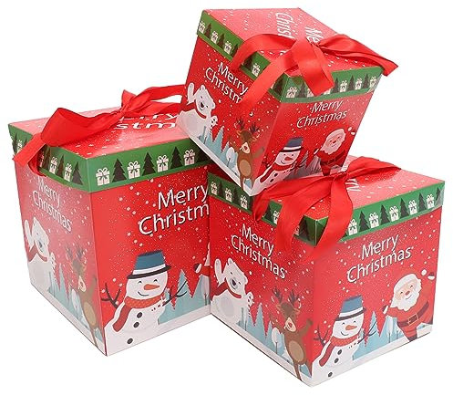 minkissy Gastgeschenk Box 3 Stück Kartons Weihnachtsboxen Mit Deckel Weihnachtliche Goodie-boxen Schachteln Von Geschenkboxen Weihnachtsfeier Liefert Weihnachtsbedarf Weihnachtsgeschenkboxen Papier