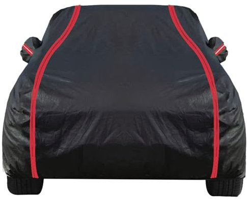 Schwarz Auto Abdeckplane für BMW 3er Limousine (E30) 1982-1987 Limousine, Schwarz Autoabdeckung Wasserdicht Sonnenschutz Autoabdeckung Stoff Outdoor Indoor Sommer Auto Abdeckplane