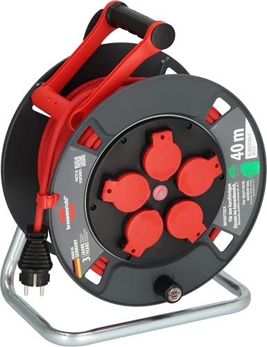 Brennenstuhl Kabeltrommel 300 KU 4110 40m outdoor IP44 (Made in Germany, 5 Schutzkontakt-Steckdosen, Überhitzungsschutz, kurzfristiger Einsatz im Außenbereich)