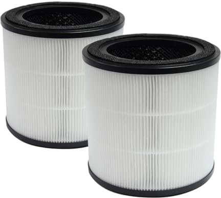 PUREBURG Ersatzfilter Kompatibel mit Bosch Air 2000 Luftreiniger,2er-Pack H13 HEPA Aktivkohle 2-in-1 3-Stufen-Filtration Staub VOCs Geruch