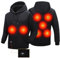 Beheizbare Hoodie für Herren Damen Elektrische Jacke Beheizte Heizweste Kapuzenpullover Sweatshirt 11 Heizzonen mit Kapuze Winter Warm (DE/NL/SE/PL, Alphanumerisch, M, Regular, Regular, Schwarz)