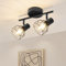 Zedelmaier Deckenleuchte Deckenstrahler 2 Flammig E14 LED Deckenlampe für Wohnzimmer Schlafzimmer Arbeitszimmer Schwenkbar 350°ohne Leuchtmittel Schwarz