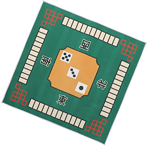 MOLUCKFU Mahjong Matte Grün Quadratisch Anti-rutsch Tischdecke Polyester Weich Geräuschdämpfung Spielmatte Für Mahjong Poker Domino Brettspiele Zuhause