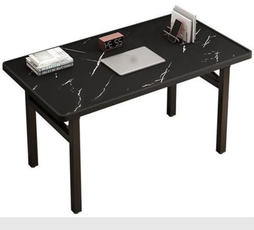 Computertisch, einfacher Schreibtisch, verstellbare Fußpolster, langer Bar-Konferenztisch, kleiner räumlicher Klapptisch, für Arbeitszimmer, Wohnzimmer, Büro (schwarz 140 x 60 x 75 cm) To pursue