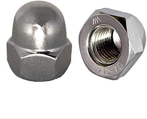 Hutmutter M8 rostfreier Edelstahl A2 V2A hohe Form DIN 1587 Sechskant-Hutmuttern 1 Stück | norm-genau ®