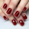 Wine Red Press on Nails - 24Pcs Short French Tip False Nails With Glue - Glossy Full Cover Long Lasting Stick on Nails - Nail Art Gifts for Women Girls