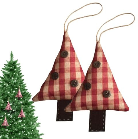Adornos de Tela para Árbol de Navidad,Adornos de Navidad de Tela | Divertida decoración de pared colgante | 2X colgante navideño para decoración de árbol de Navidad, adorno para coche con dije de bols