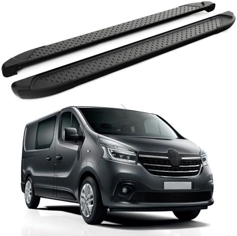 Marchepieds TURTLE compatible avec Renault Trafic (X82) 20142024 / Version courte Saphir V1 | NOIR